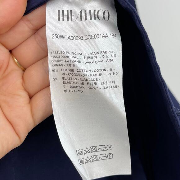 THE ATTICO | NWT Long Sleeve Shirt Mini Dress in Navy Blue IT 38 / US 0 - Picture 14 of 16